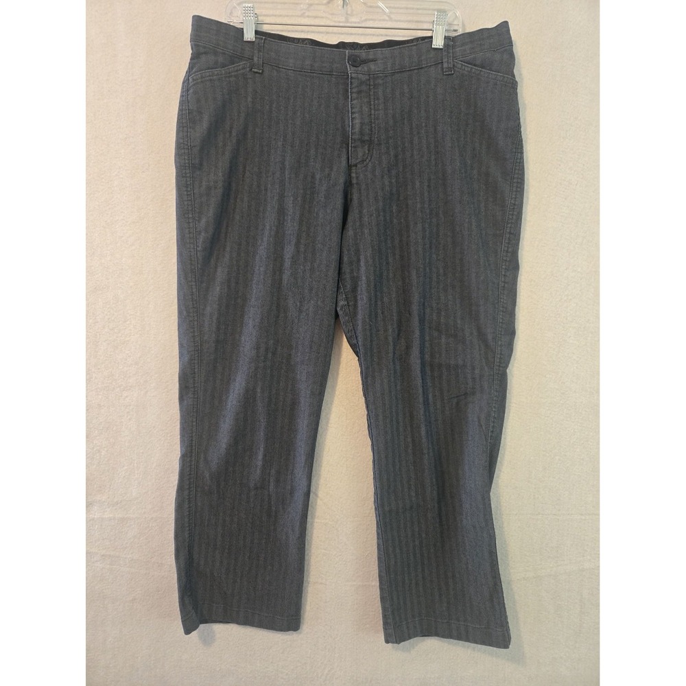 Riders By Lee Blue Pinstripe 18P Straight Fit Pants W36JN79 Cotton Blend